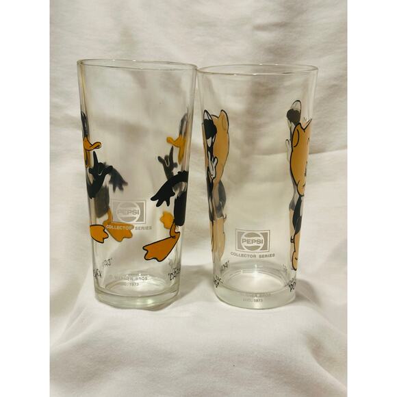 1973 Pepsi Collector Series Warner Bros Looney Tunes Glass Daffy Duck Porky Pig - Picture 4 of 7